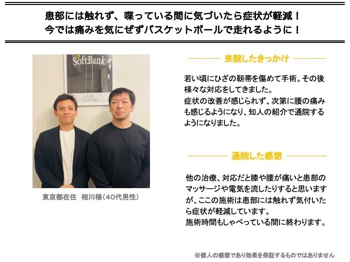 今では痛みを気にせずバスケットボールで走れるように！