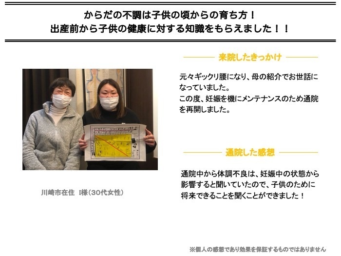 出産前から子供の健康に対する知識をもらえました！